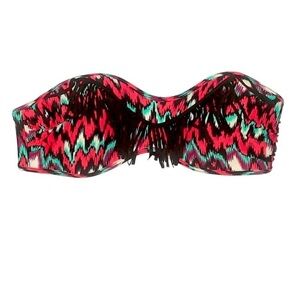 Body Glove Chevron Fringe Strapless Bikini top and bottom swimwear large